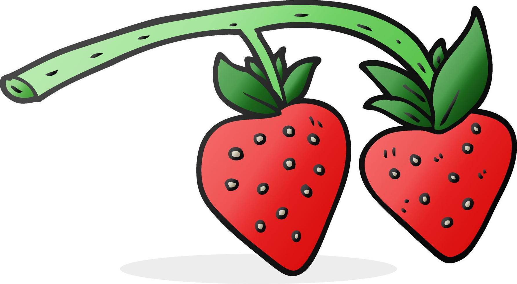 doodle character cartoon strawberries vector