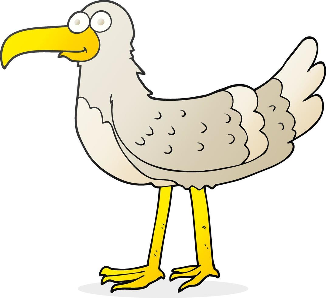 doodle character cartoon seagull vector