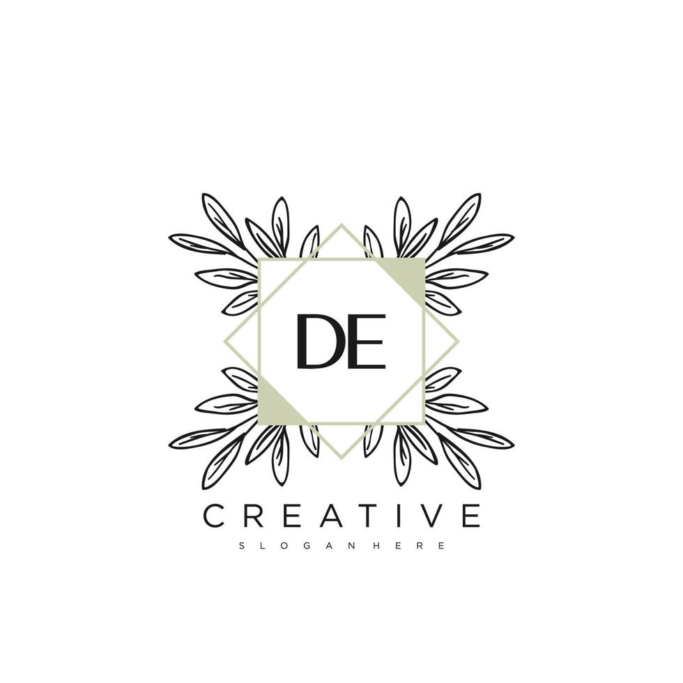 DE Initial Letter Flower Logo Template Vector premium vector art
