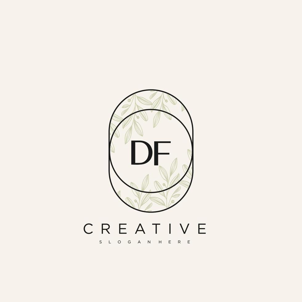 DF Initial Letter Flower Logo Template Vector premium vector art