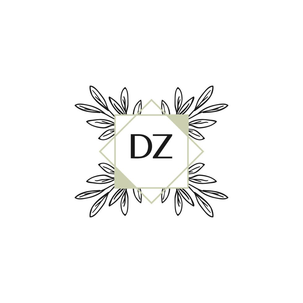 dz letra inicial flor logotipo plantilla vector premium vector art