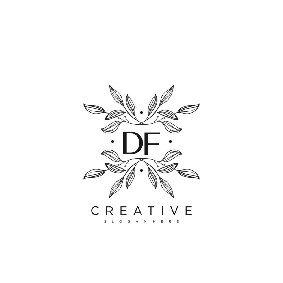 df letra inicial flor logotipo plantilla vector premium vector art