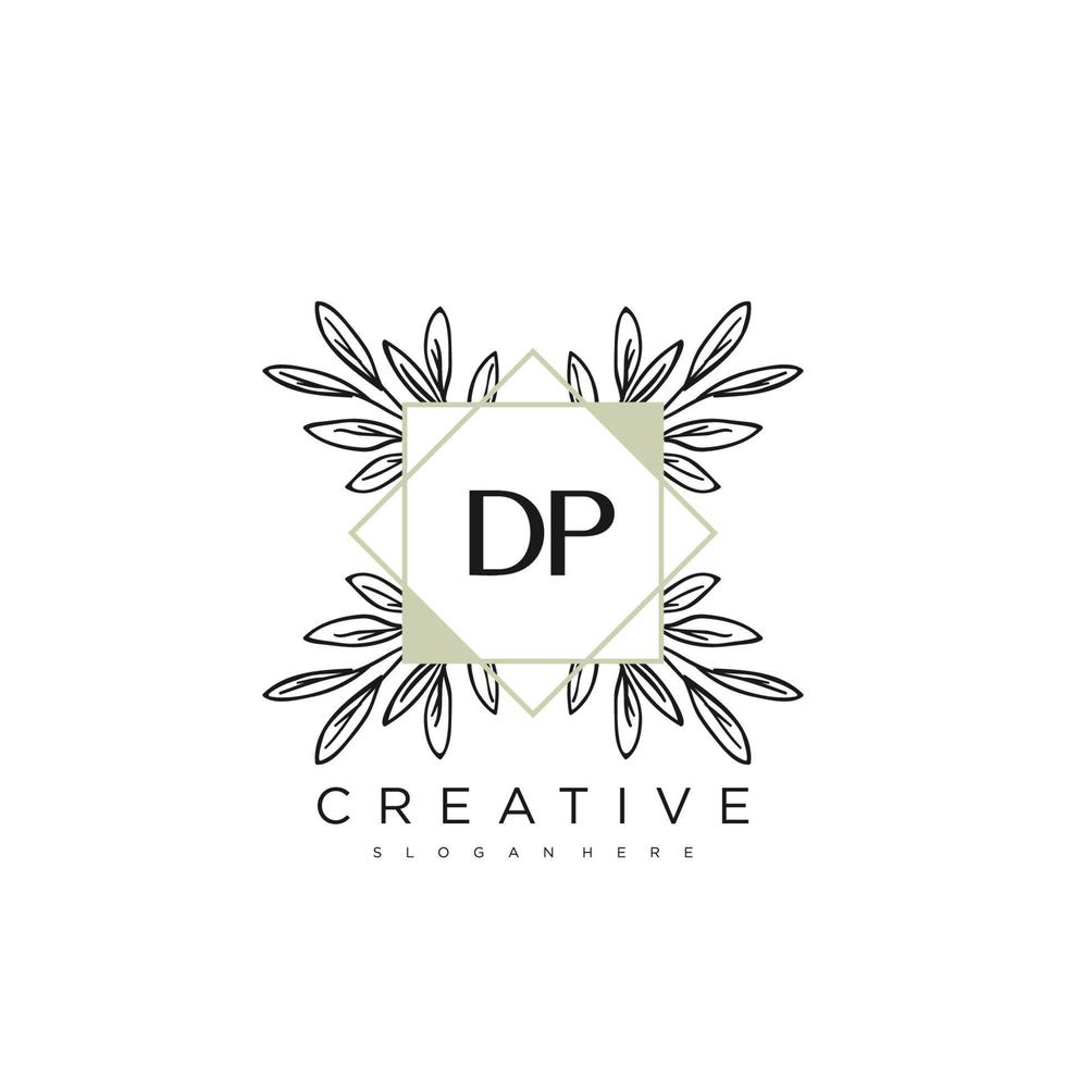 DP Initial Letter Flower Logo Template Vector premium vector art