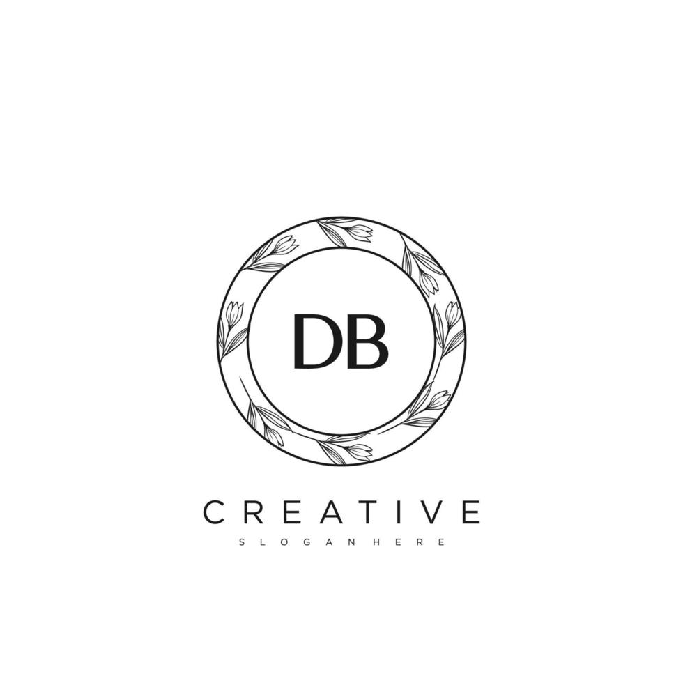 db letra inicial flor logotipo plantilla vector premium vector art