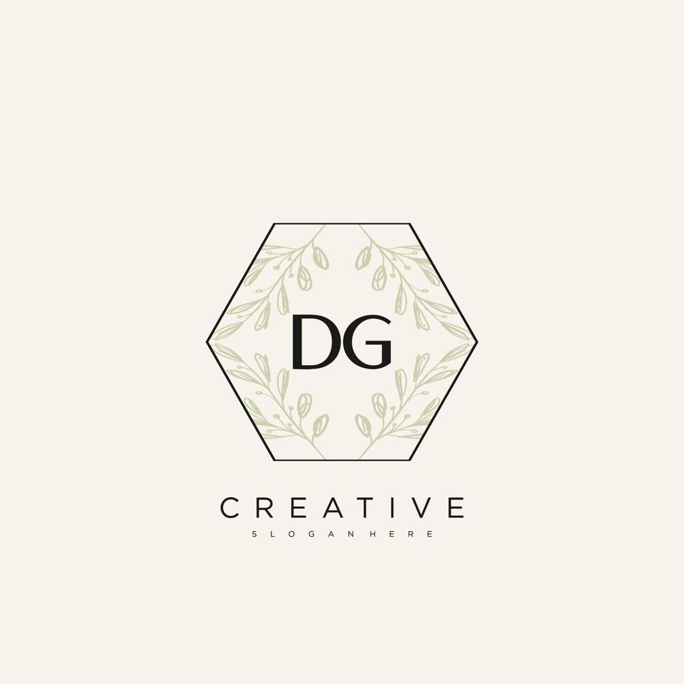 DG Initial Letter Flower Logo Template Vector premium vector art