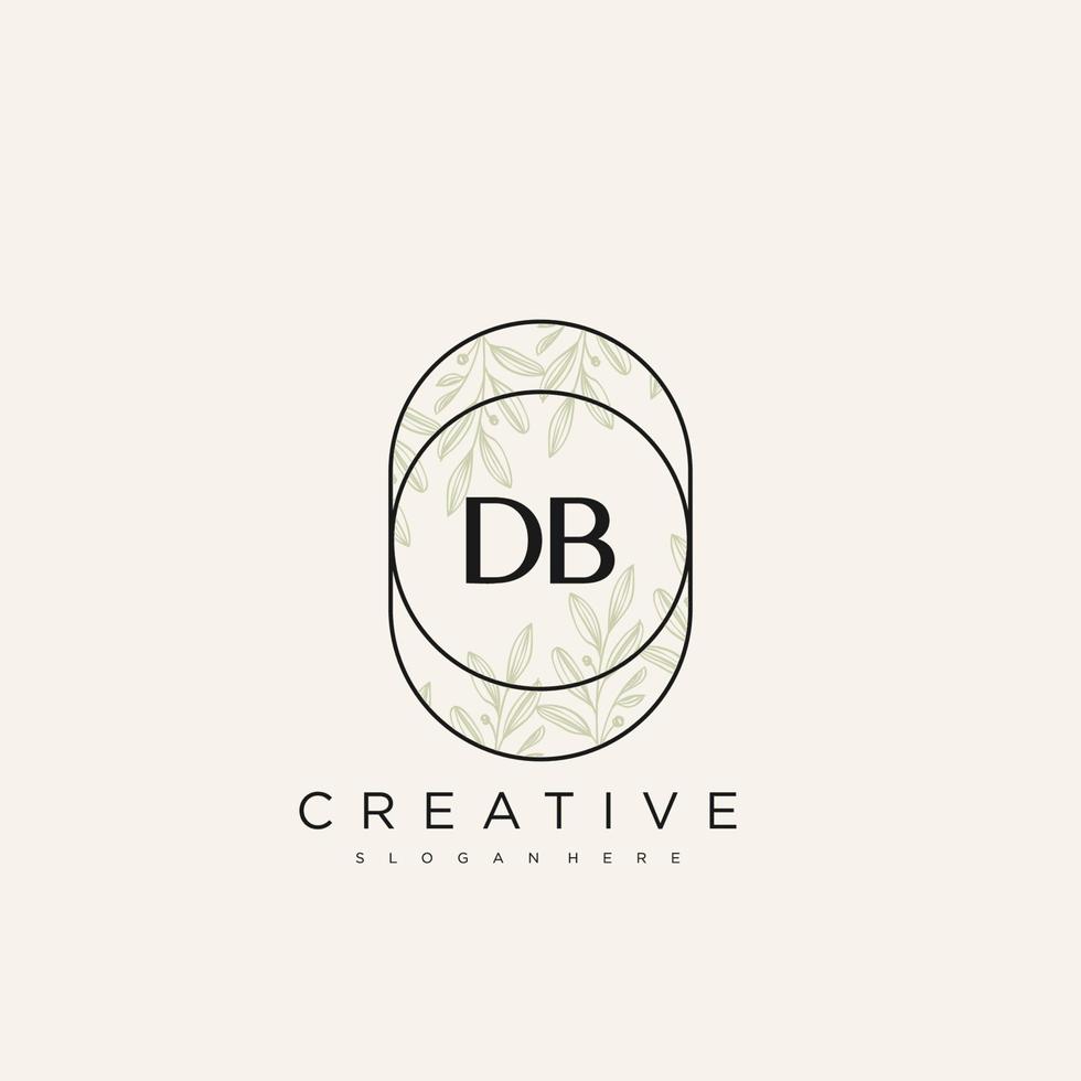 DB Initial Letter Flower Logo Template Vector premium vector art
