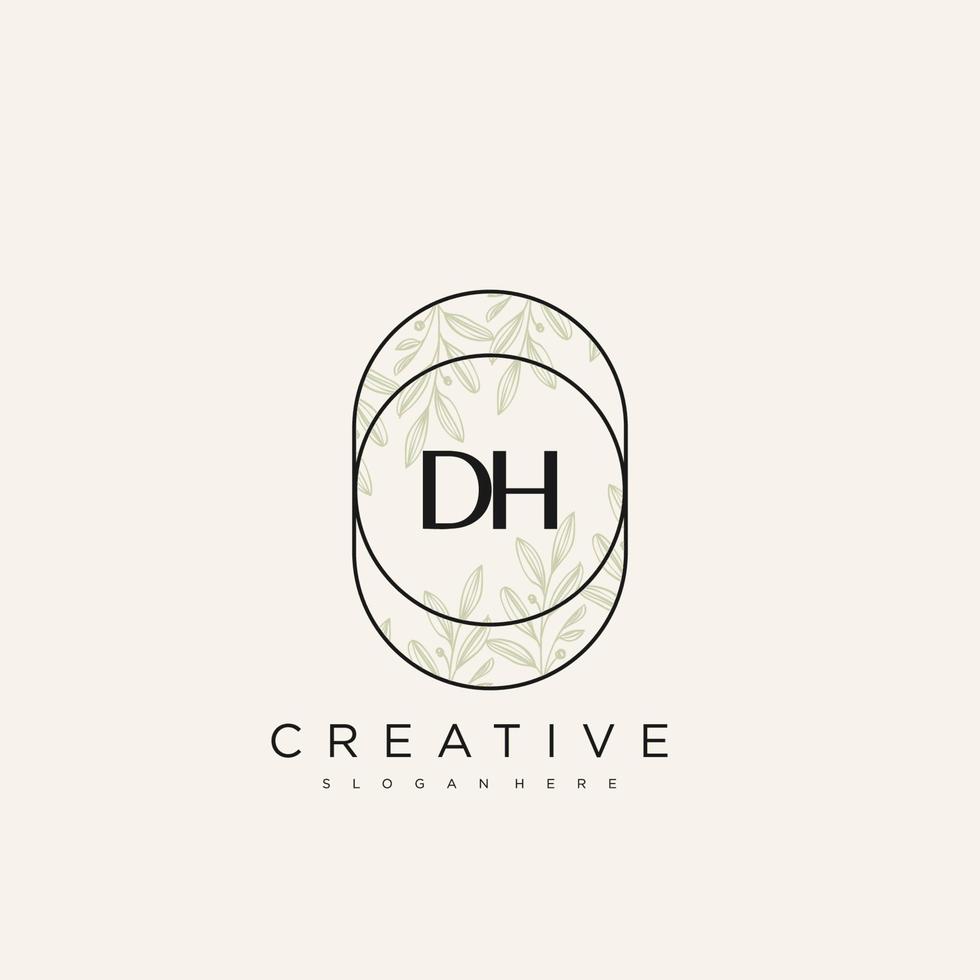 DH Initial Letter Flower Logo Template Vector premium vector art