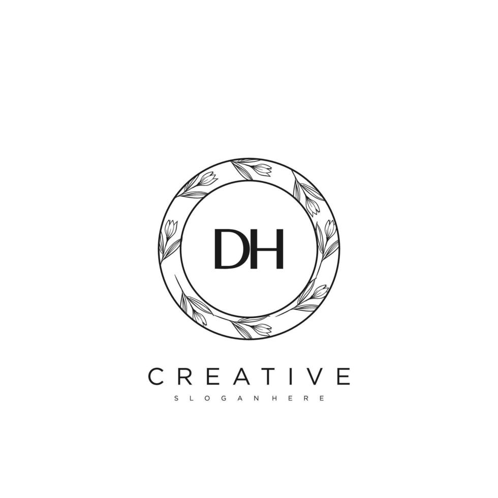 DH Initial Letter Flower Logo Template Vector premium vector art