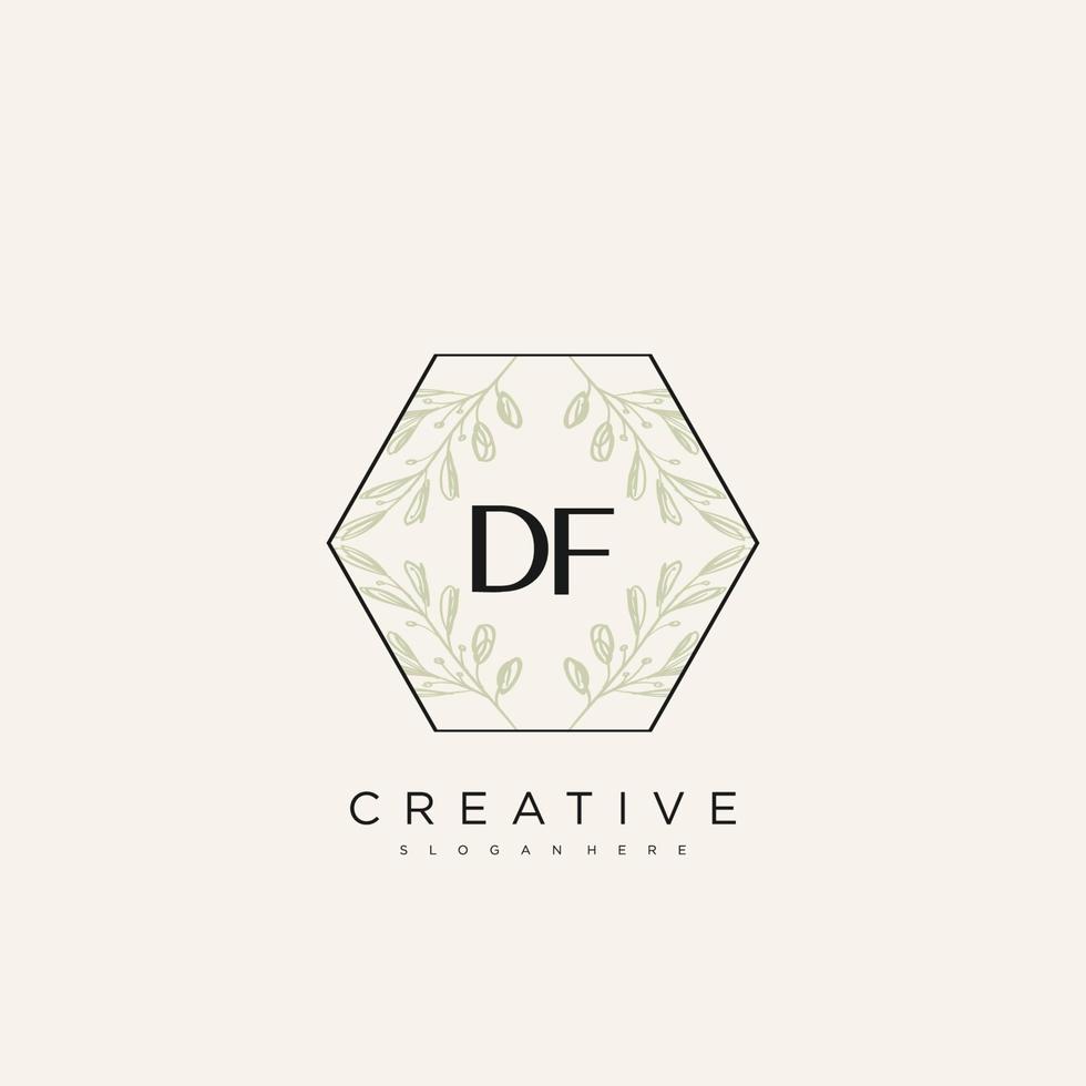 DF Initial Letter Flower Logo Template Vector premium vector art