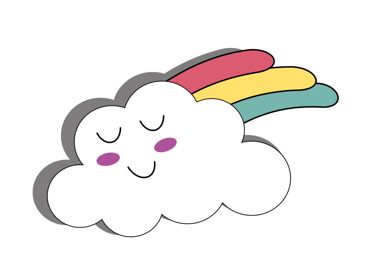 Cute clouds. Cute cloud cartoon. Suitable for design on children's books or children's knick-knacks. Cloud design elements. png format