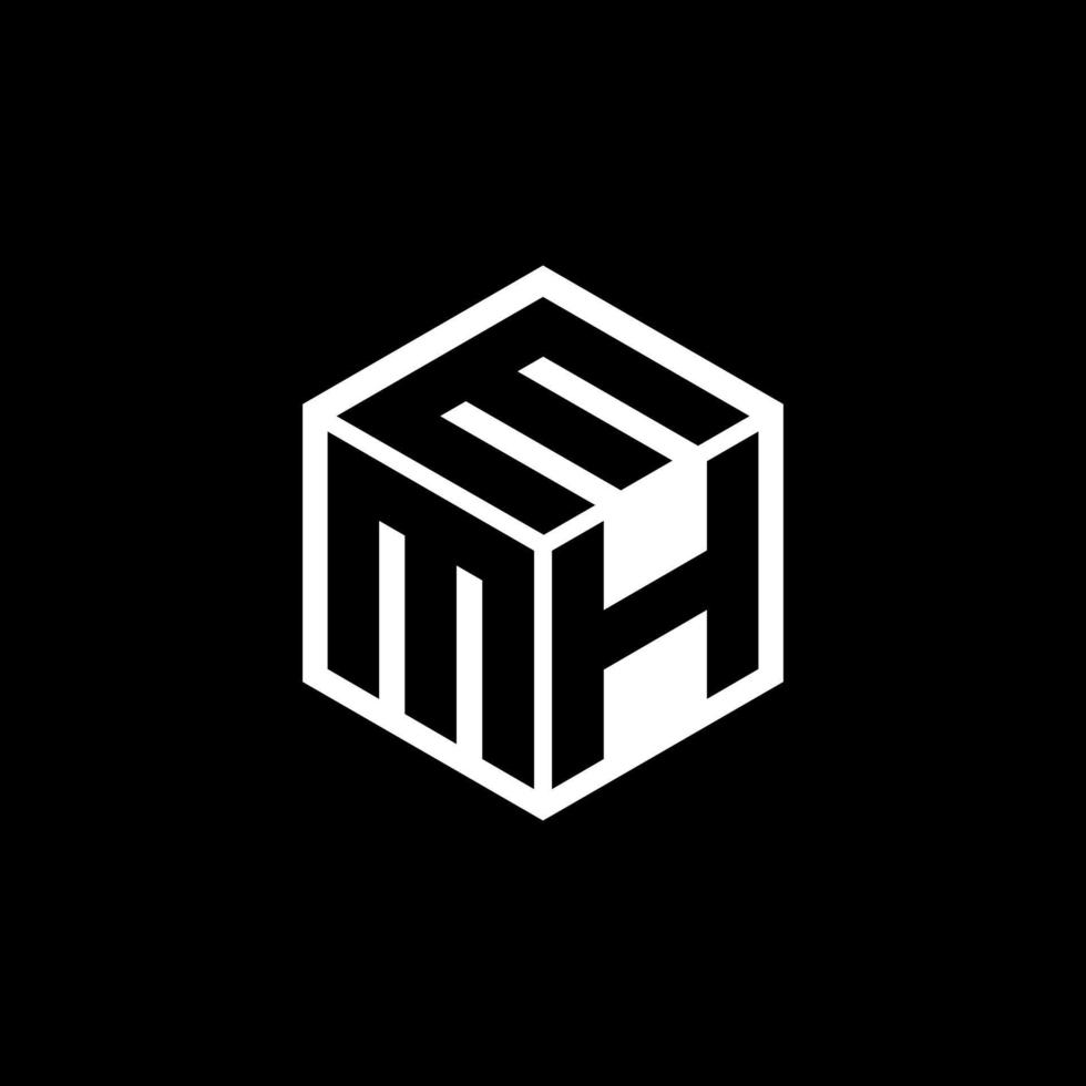 MHM letter logo design with black background in illustrator. Vector logo, calligraphy designs for logo, Poster, Invitation, etc.