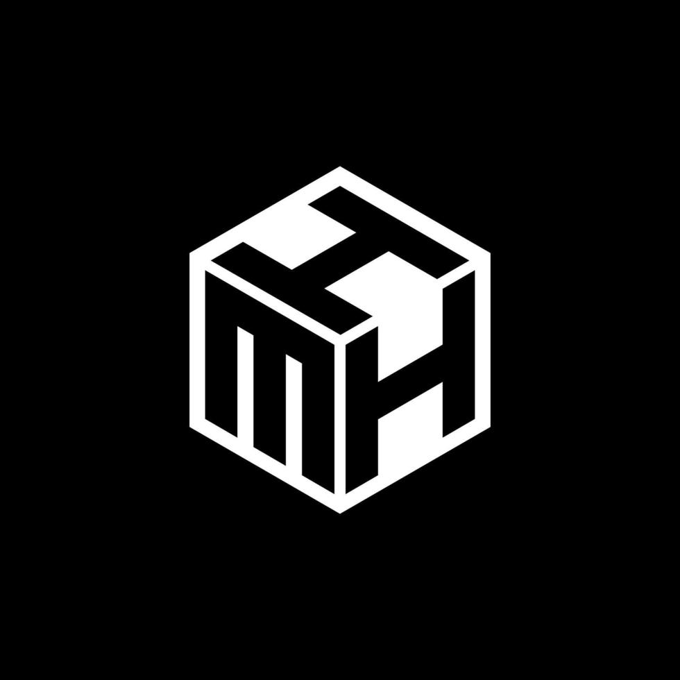 MHH letter logo design with black background in illustrator. Vector logo, calligraphy designs for logo, Poster, Invitation, etc.