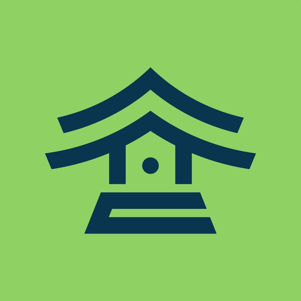 Temple Logo design vector template. Chinese Japanese logotype