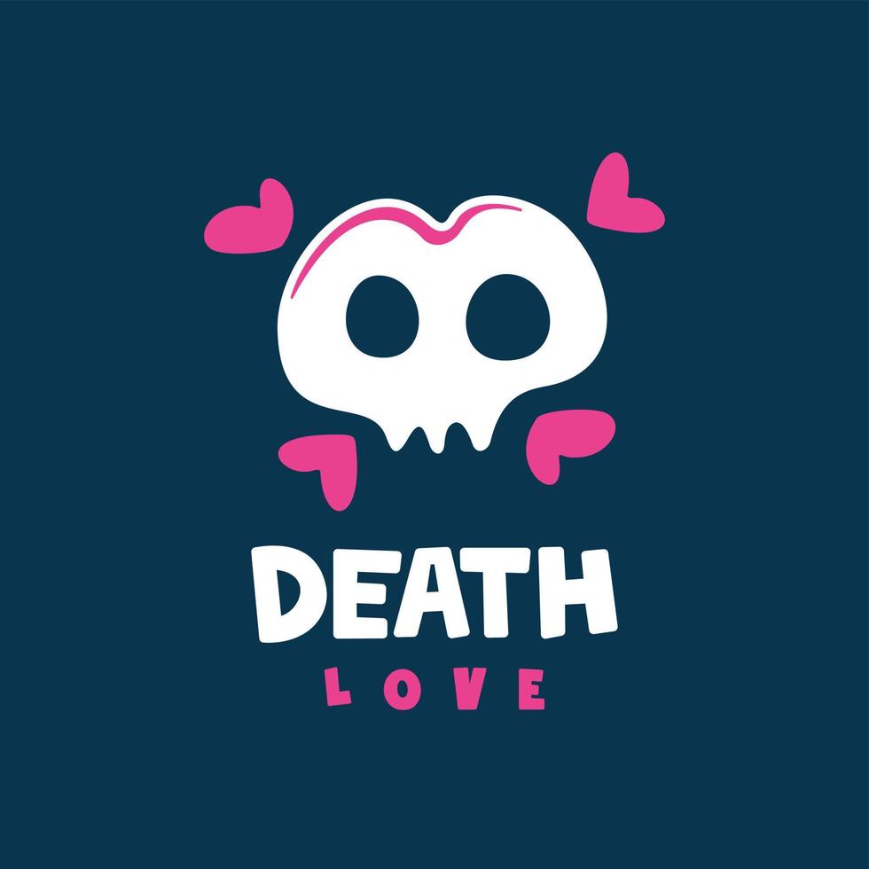 Death love logo design, simple and cute mark logo design vector