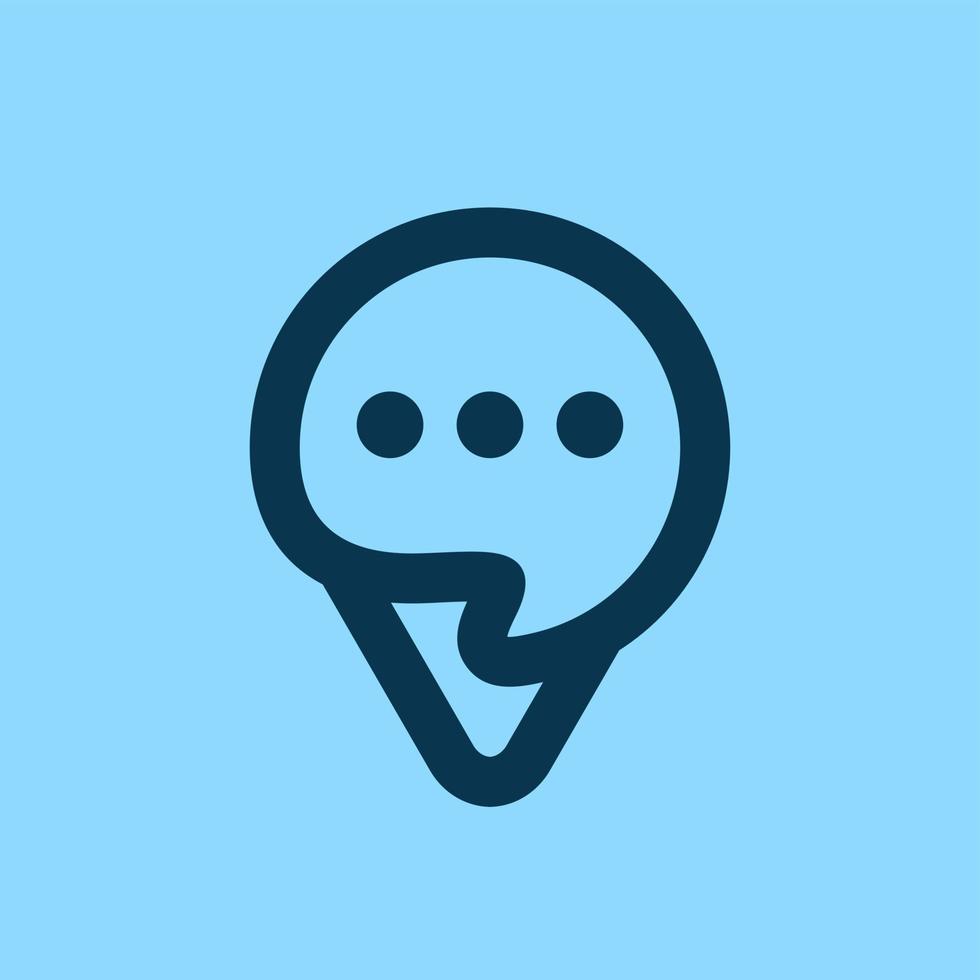 Ice cream chat minimal logo design, smart vector logo design