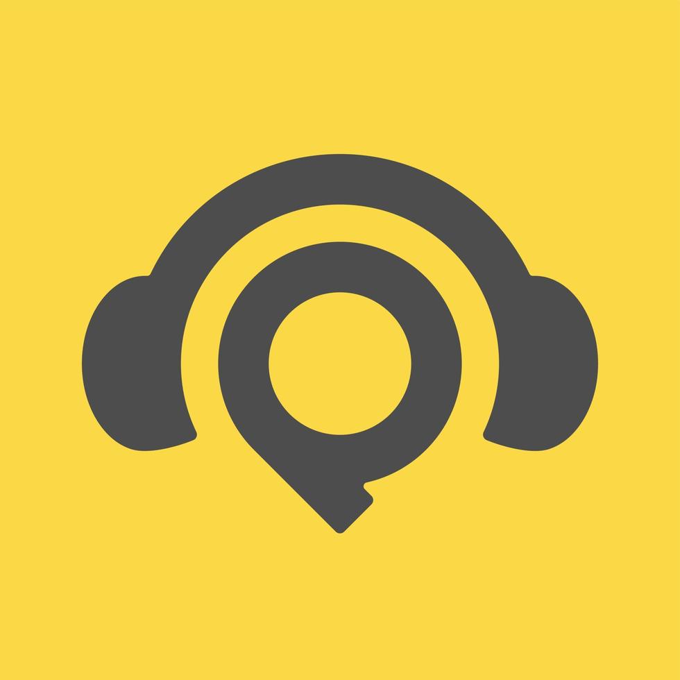 logotipo minimalista de la música de los auriculares p vector