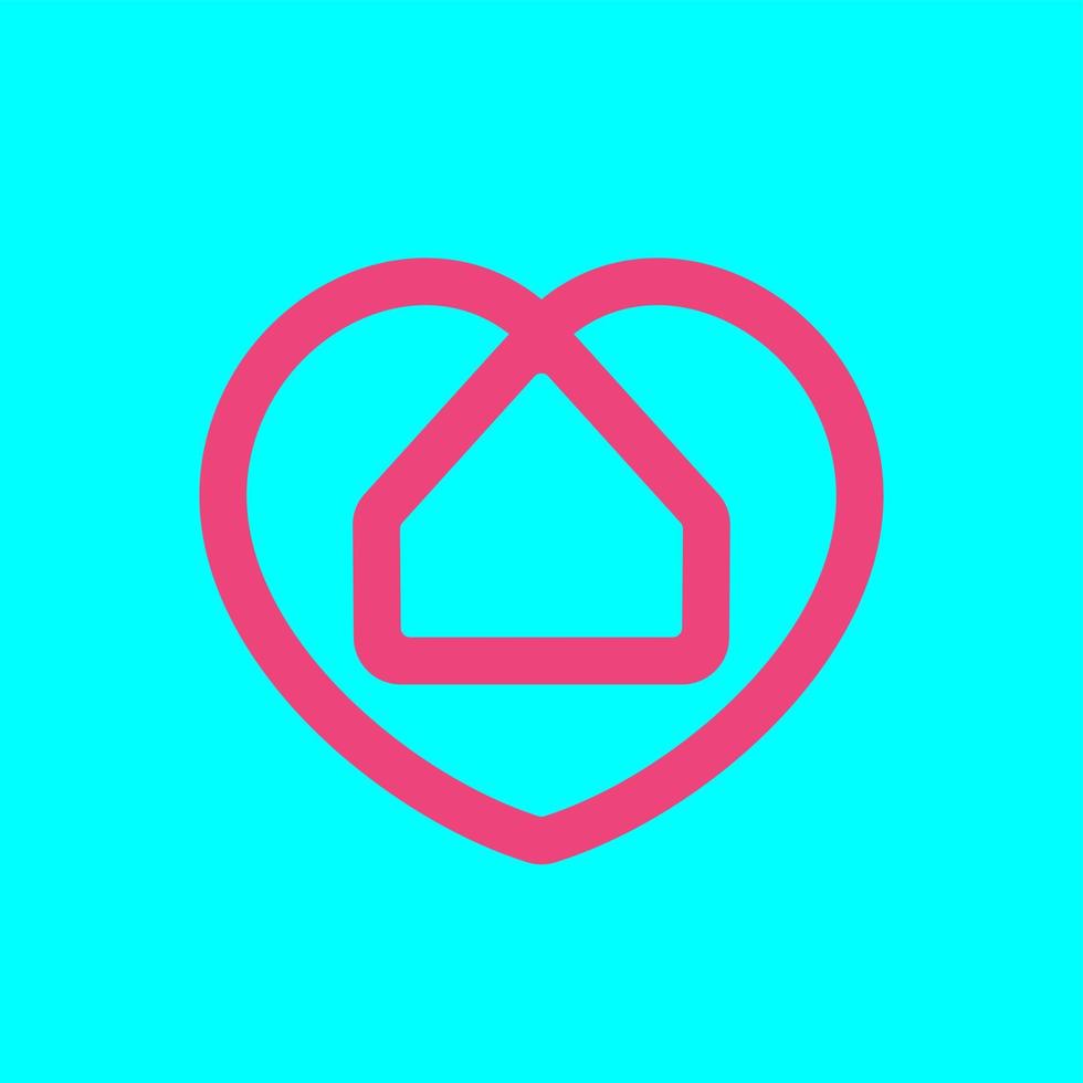 Love house monogram logo design vector