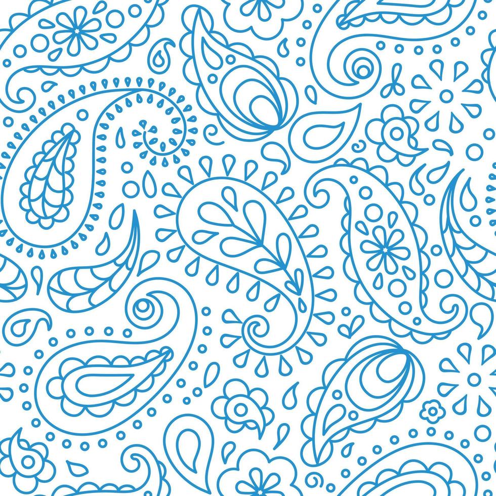 patrón impecable basado en el estampado de bandana paisley ornamental. vector