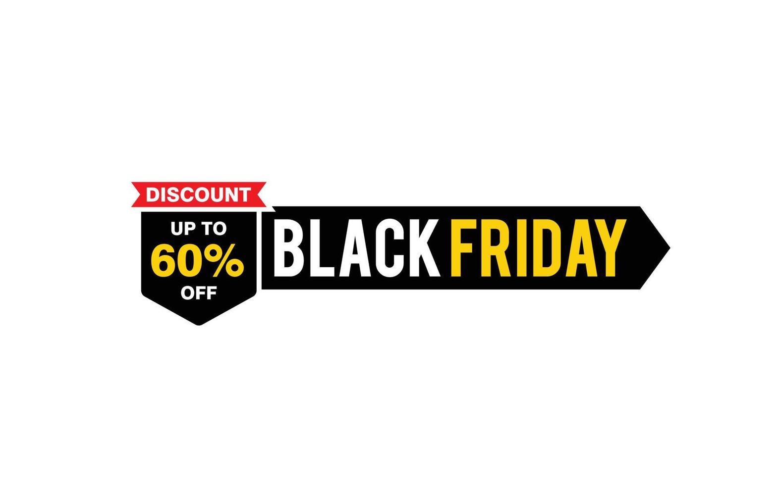 60 Percent discount black friday offer, clearance, promotion banner layout with sticker style. vector