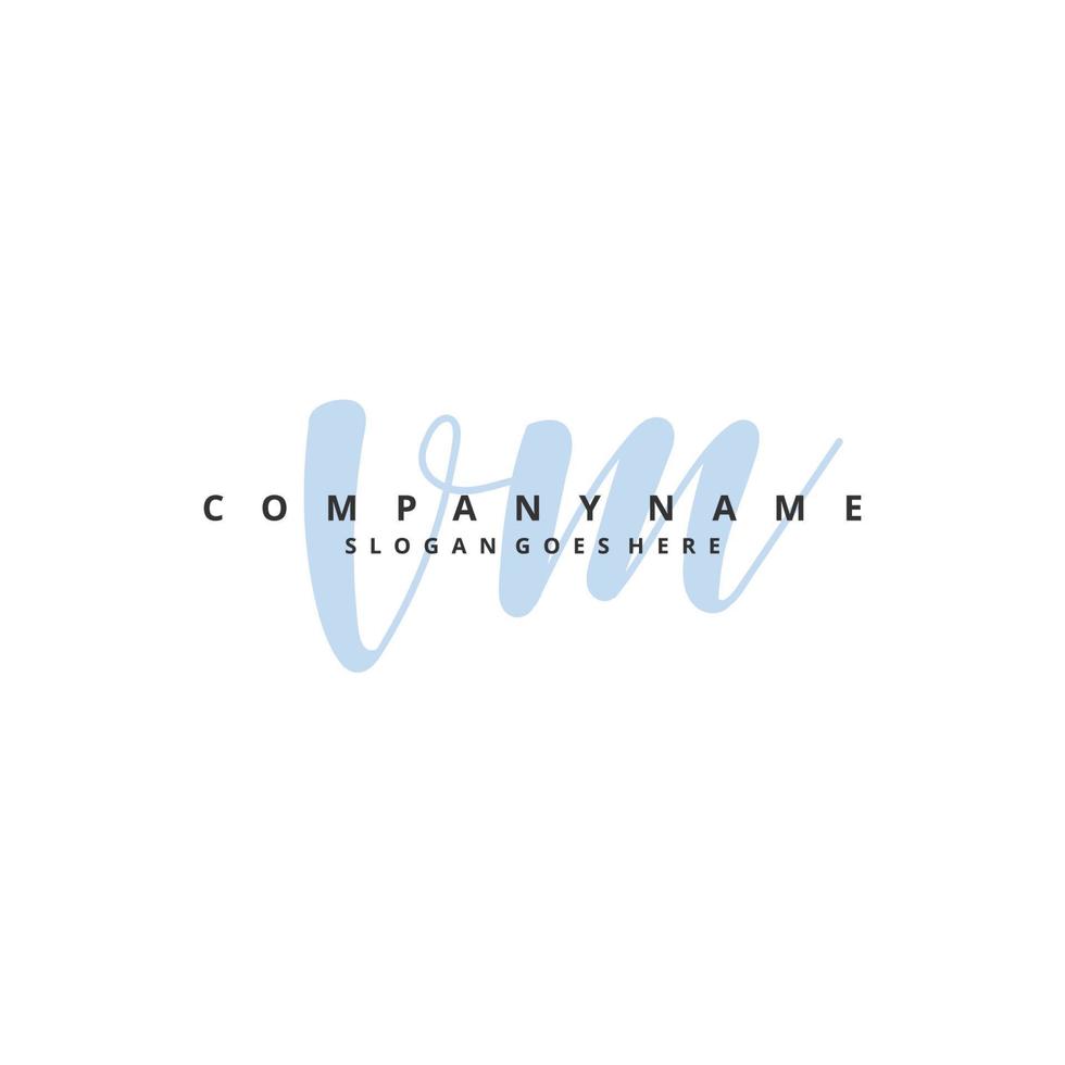 V M VM Initial handwriting and signature logo design with circle. Beautiful design handwritten logo for fashion, team, wedding, luxury logo. vector
