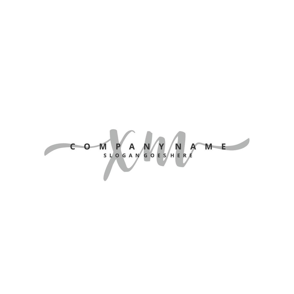 X M XM Initial handwriting and signature logo design with circle. Beautiful design handwritten logo for fashion, team, wedding, luxury logo. vector