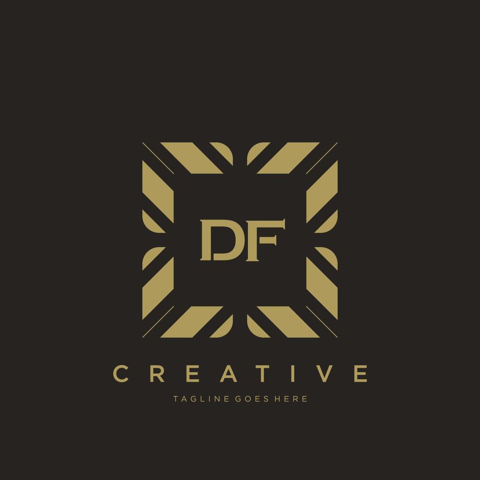 DF initial letter luxury ornament monogram logo template vector