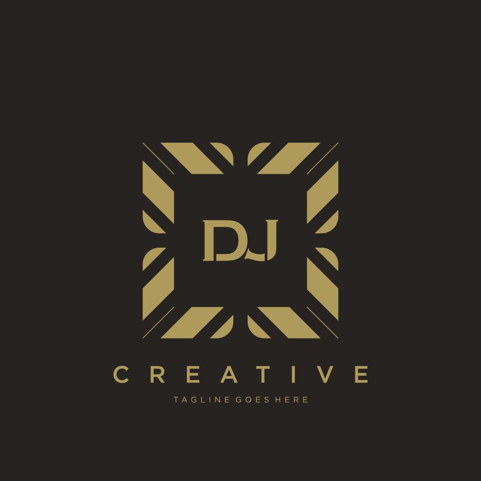 DJ initial letter luxury ornament monogram logo template vector