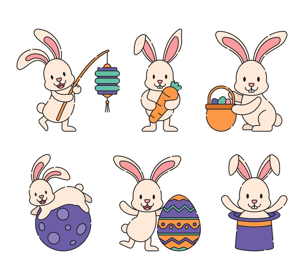 Rabbit Icon Set vector