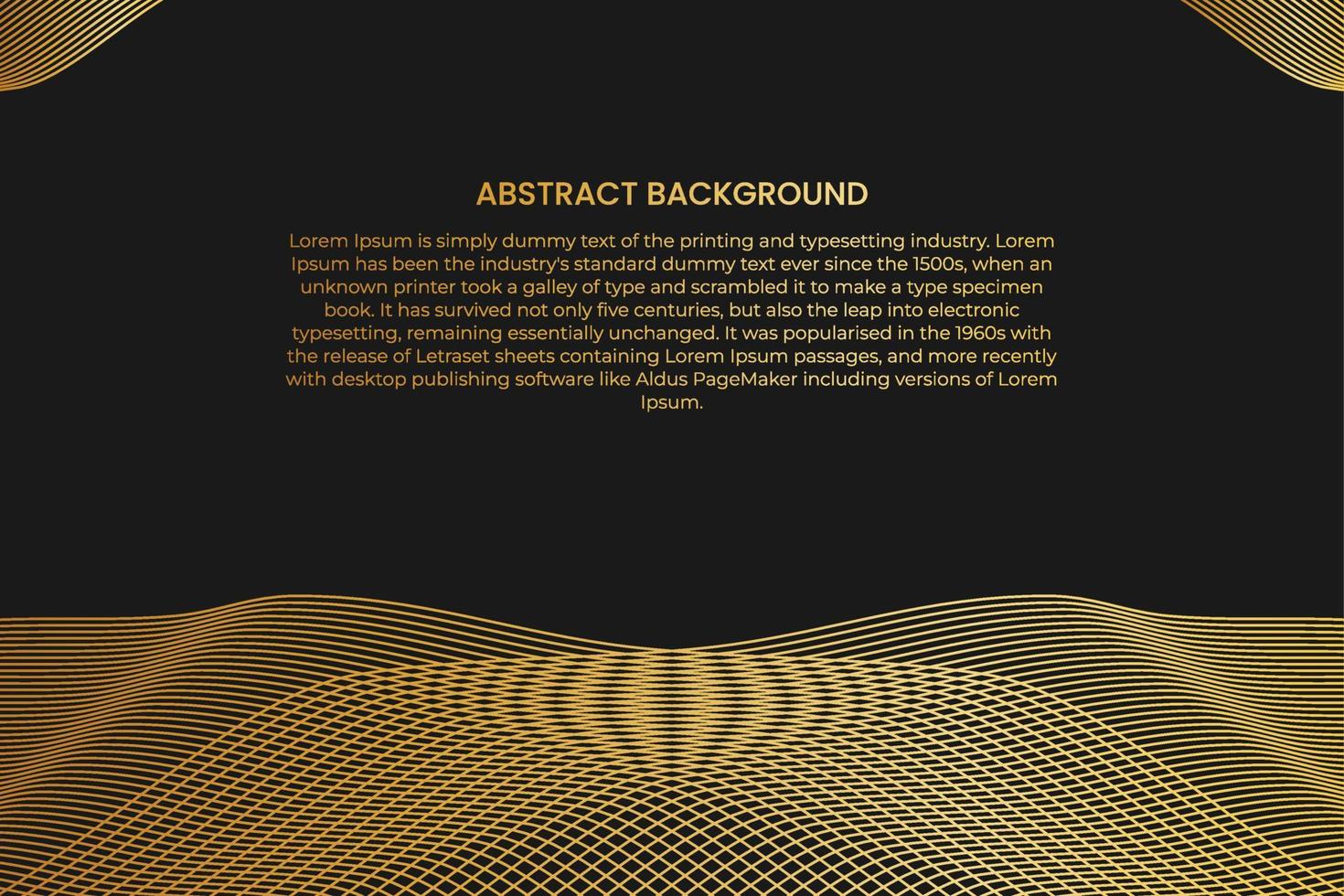 Abstract background with gold line wave. Luxury style. Tech pattern. Curved wavy line, smooth stripe vector