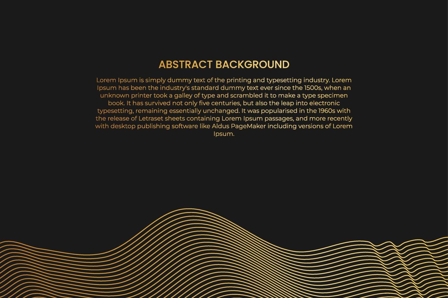 Abstract background with gold line wave. Luxury style. Tech pattern. Curved wavy line, smooth stripe vector