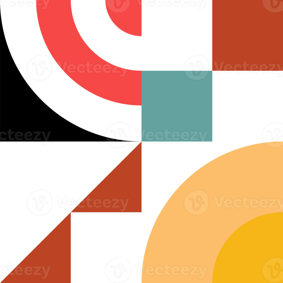 trendig geometrisk fyrkant med abstrakt mönster i flera olika färger och former. kreativ samtida design element för dekoration av pop- tema design. png