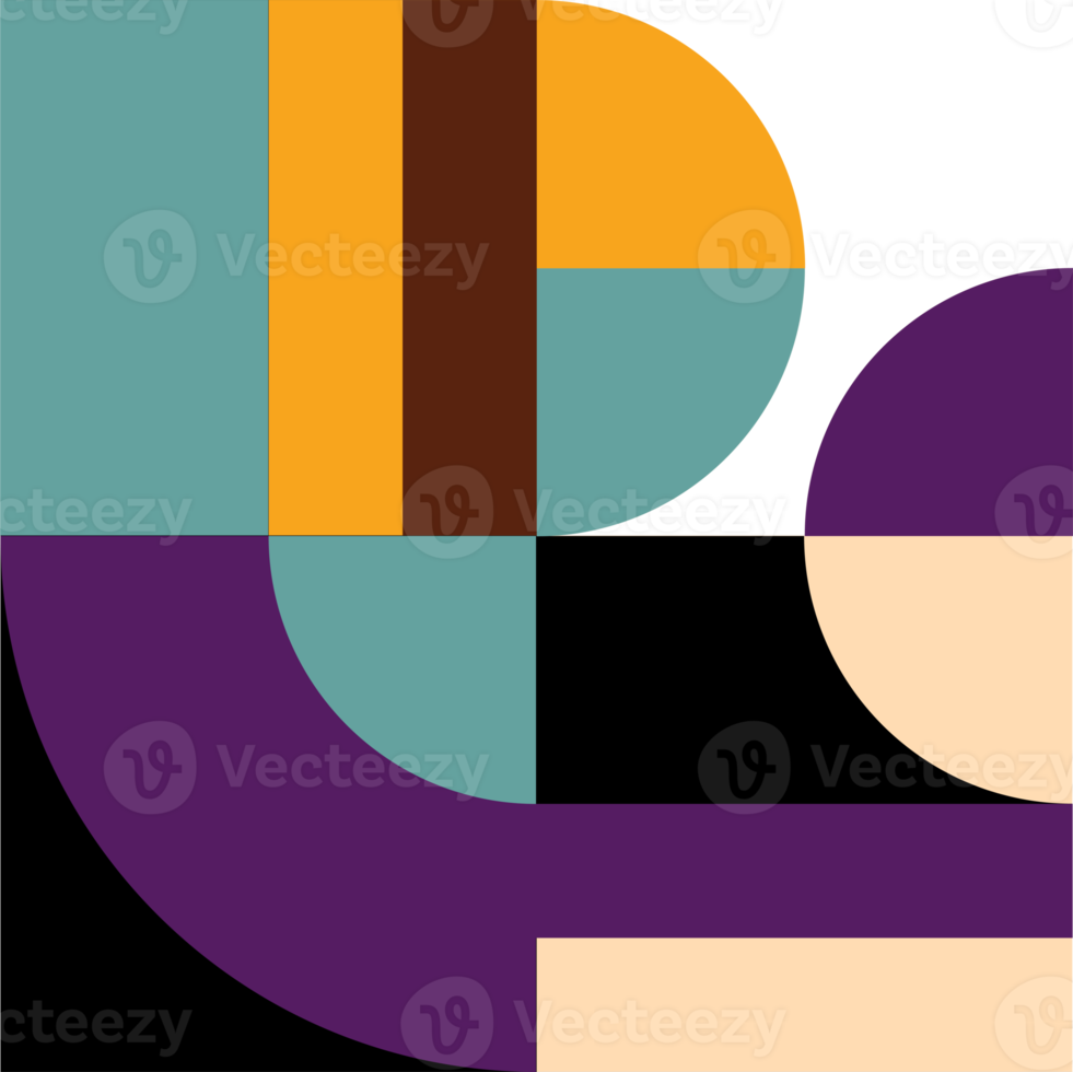 Trendy geometric square with abstract patterns in multiple colors and shapes. Creative contemporary design element for decoration of pop theme design. png