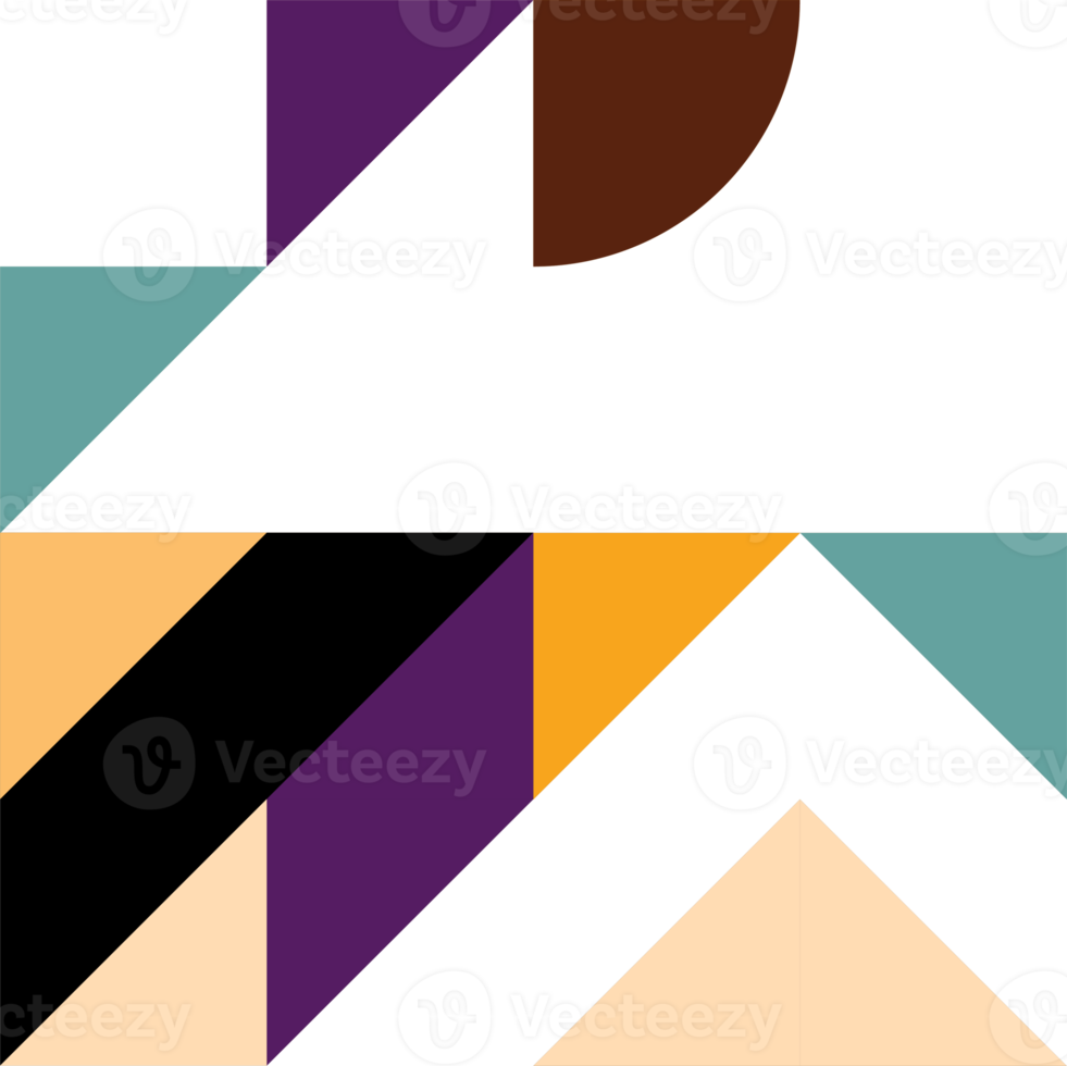 Trendy geometric square with abstract patterns in multiple colors and shapes. Creative contemporary design element for decoration of pop theme design. png