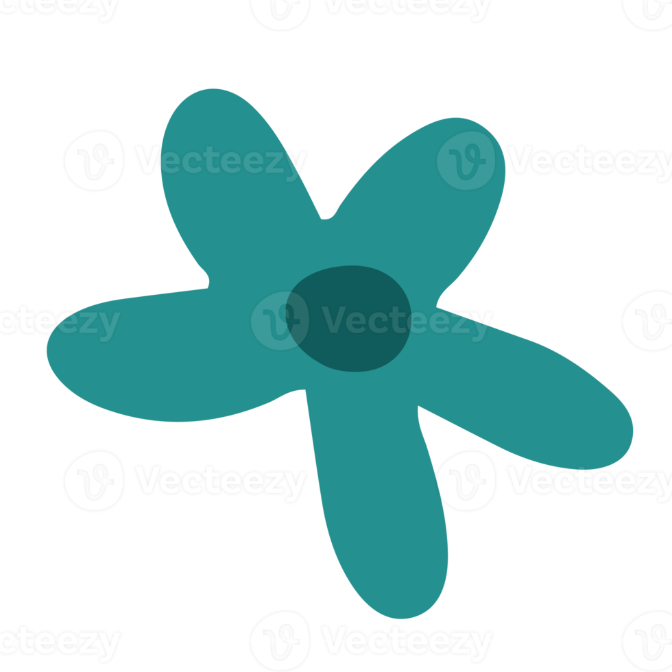 Cute and simple flower illustration in trendy color theme for design element and ornament png
