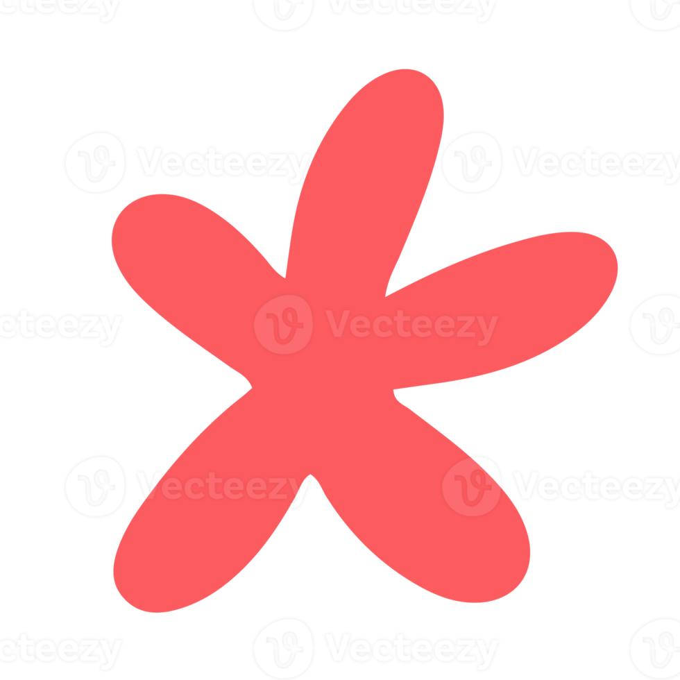 Cute and simple flower illustration in trendy color theme for design element and ornament png