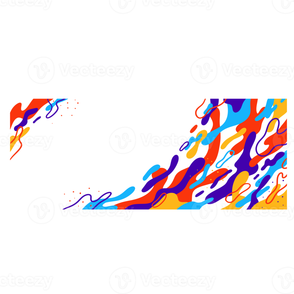 Colorful abstract fluid frame for poster and banner design. fun and trendy design in liquid style for creative project png