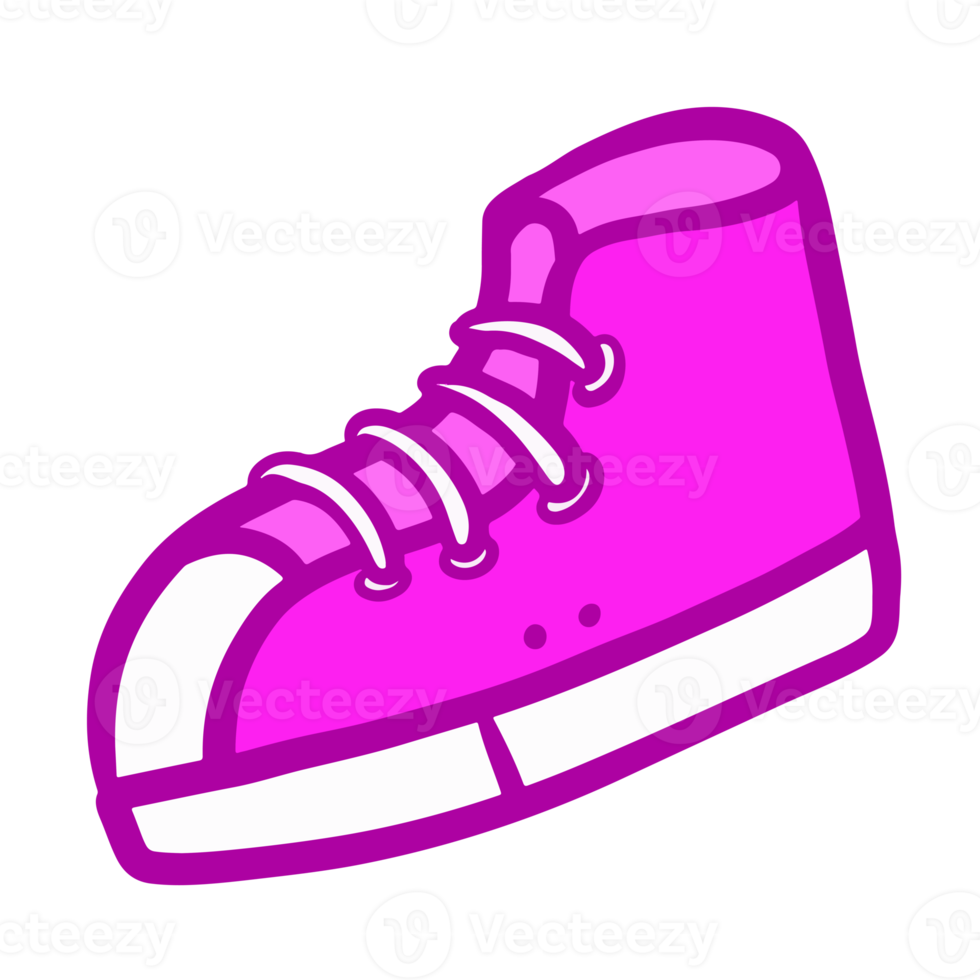 ilustración de dibujado a mano de zapato rosa para elemento de diseño de moda png