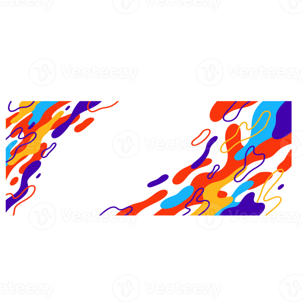 färgrik abstrakt vätska ram för affisch och baner design. roligt och trendig design i flytande stil för kreativ projekt png