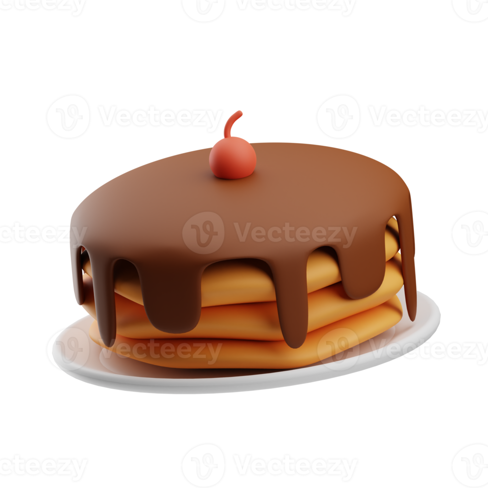 fast food pancake illustration 3d png