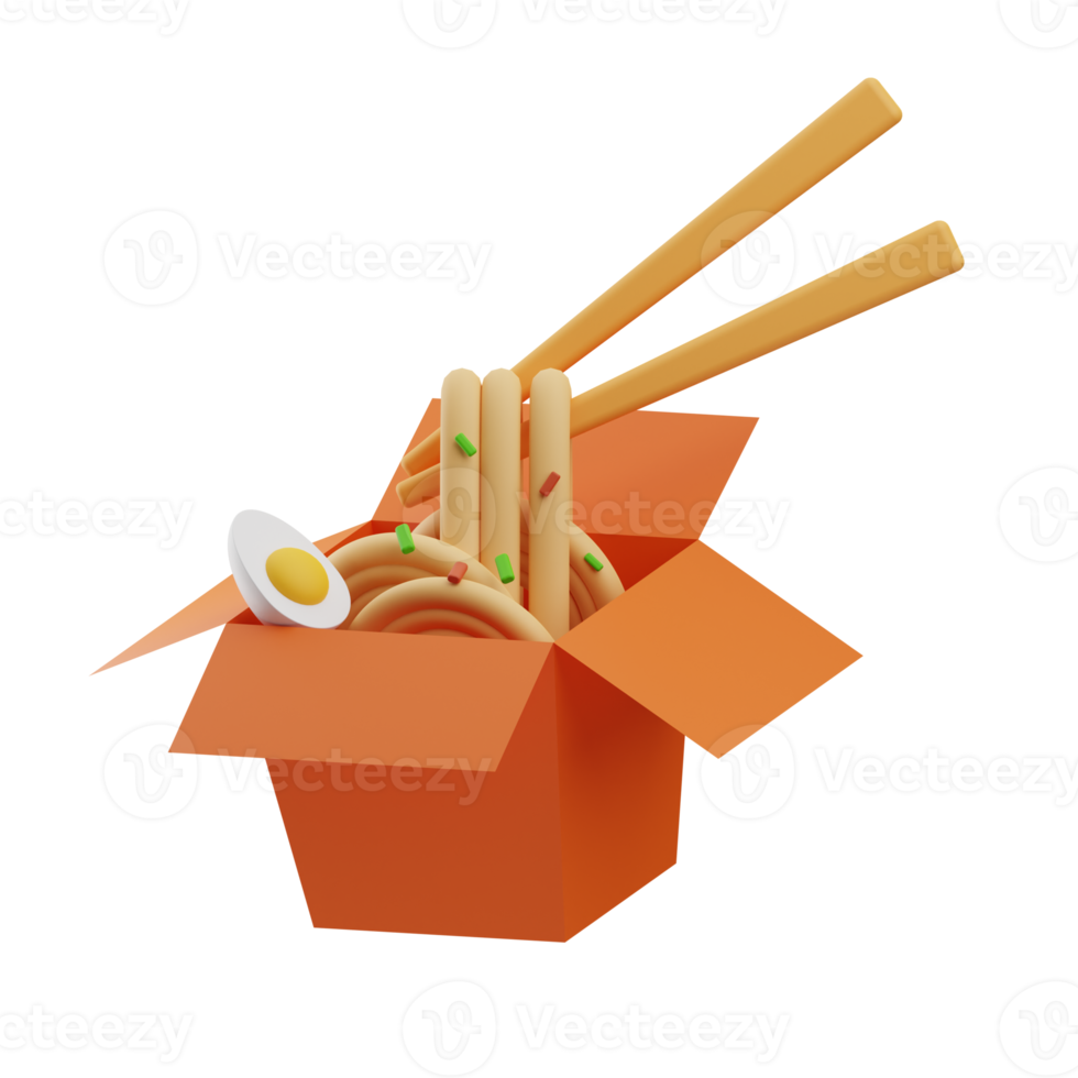 fast food noodle illustration 3d png