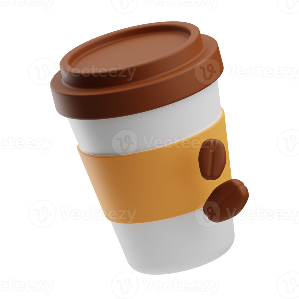 fast food, kaffee trinken illustration 3d png