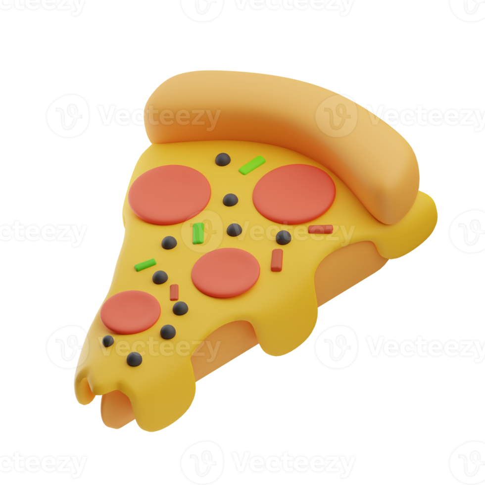 ilustração de pizza de fast food 3d png