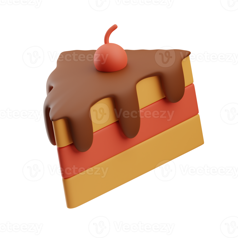 fast food cake illustration 3d png