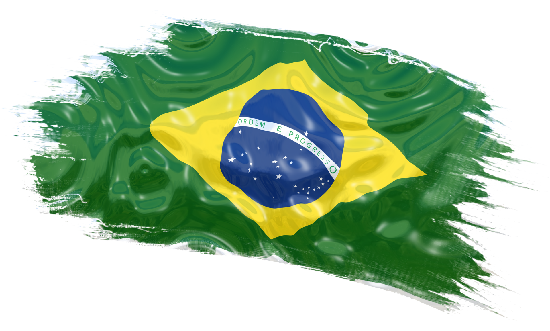 3D ILLUSTRATION OF THE FLAG OF BRAZIL ISOLATED ON WHITE BACKGROUND 12896248  PNG