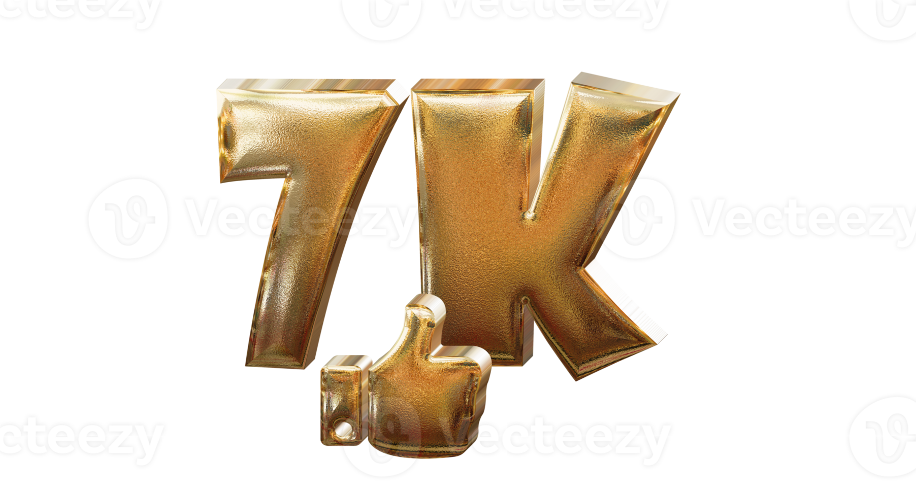 3d illustratie 1 k goud aantal png