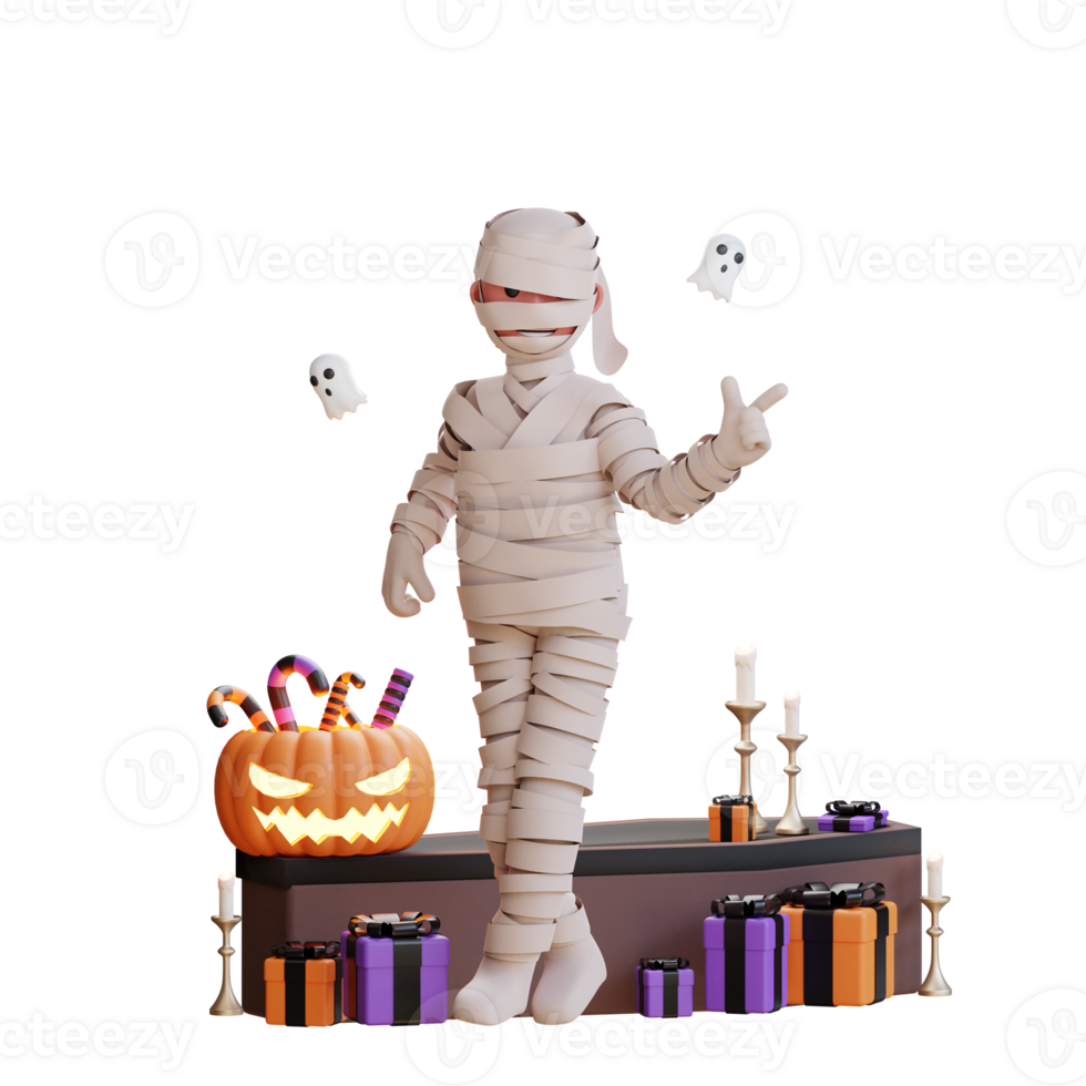 3d karakter halloween mama illustratie png