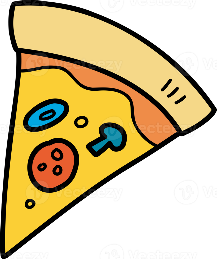 mano disegnato affettato Pizza illustrazione png