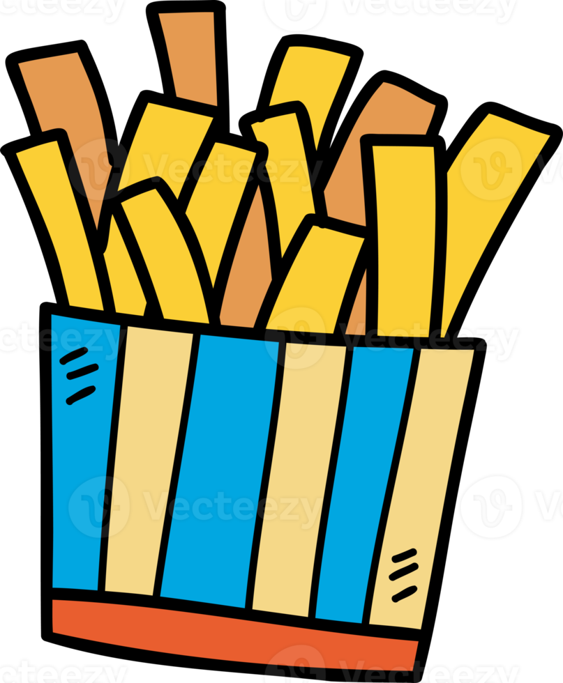 dibujado a mano ilustración de papas fritas png