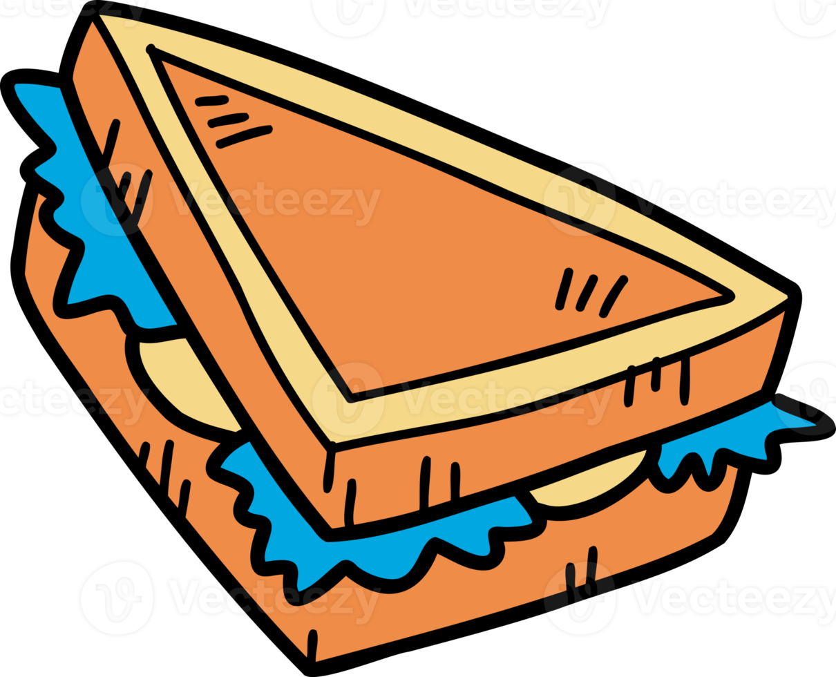 Hand Drawn delicious sandwich illustration png