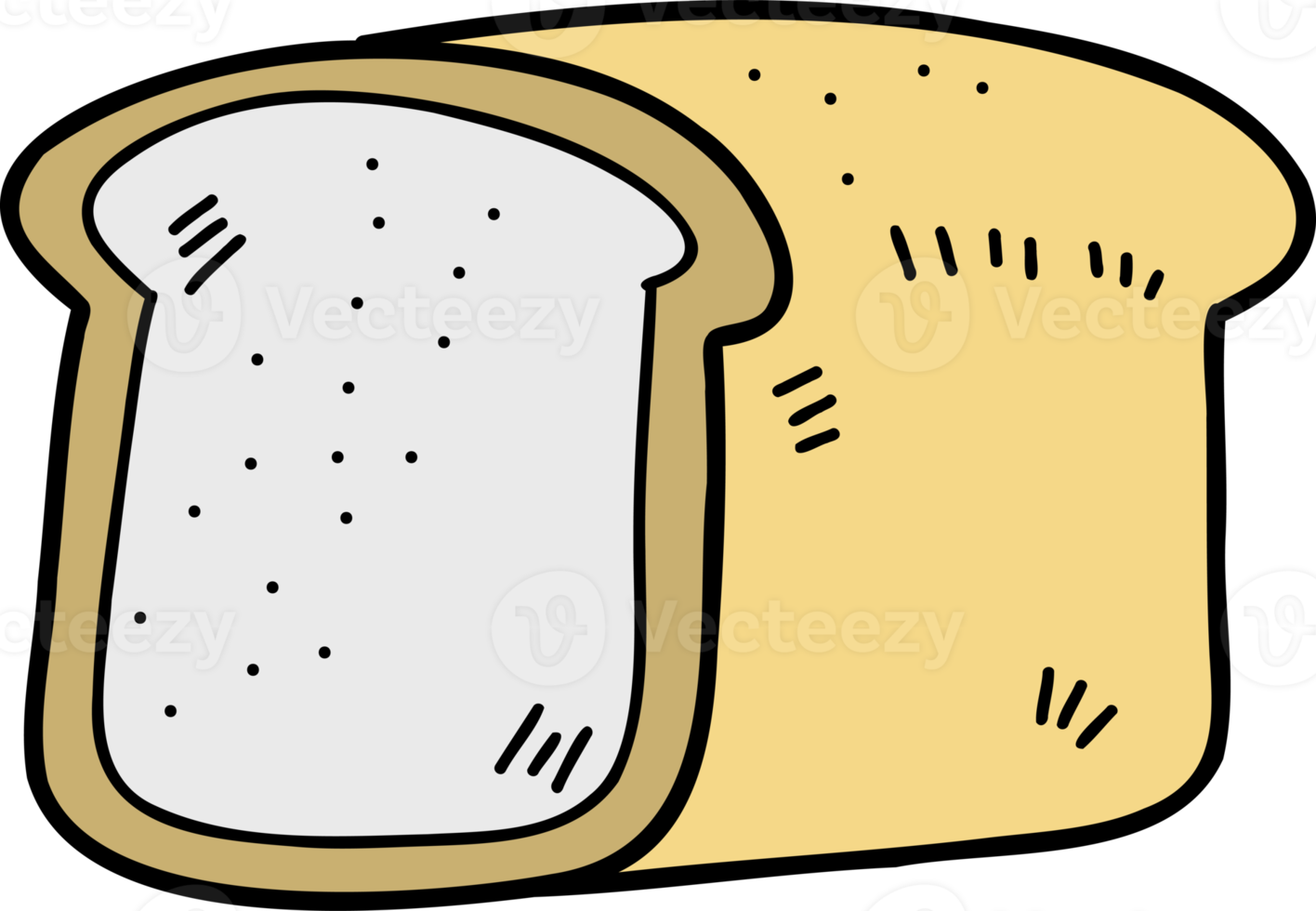 Hand Drawn yummy baked bread illustration png